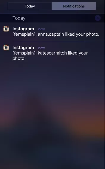 notifications Instagram