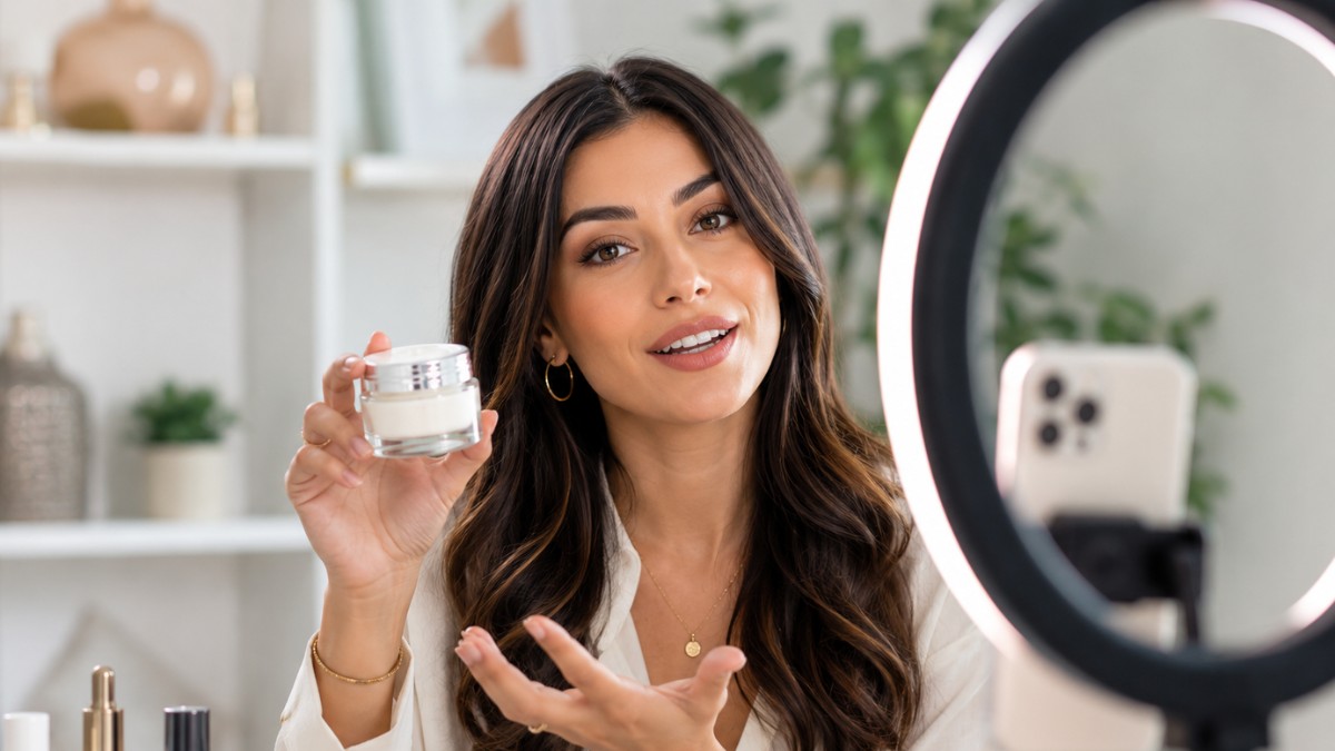 une influenceuse fait un placement de produit